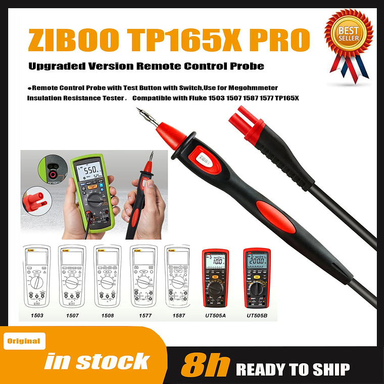 ZIBOO TP165X PRO Sonda de Control remoto versión mejorada con botón de prueba, uso para probador de resistencia de aislamiento de Megohmmeter. 1
