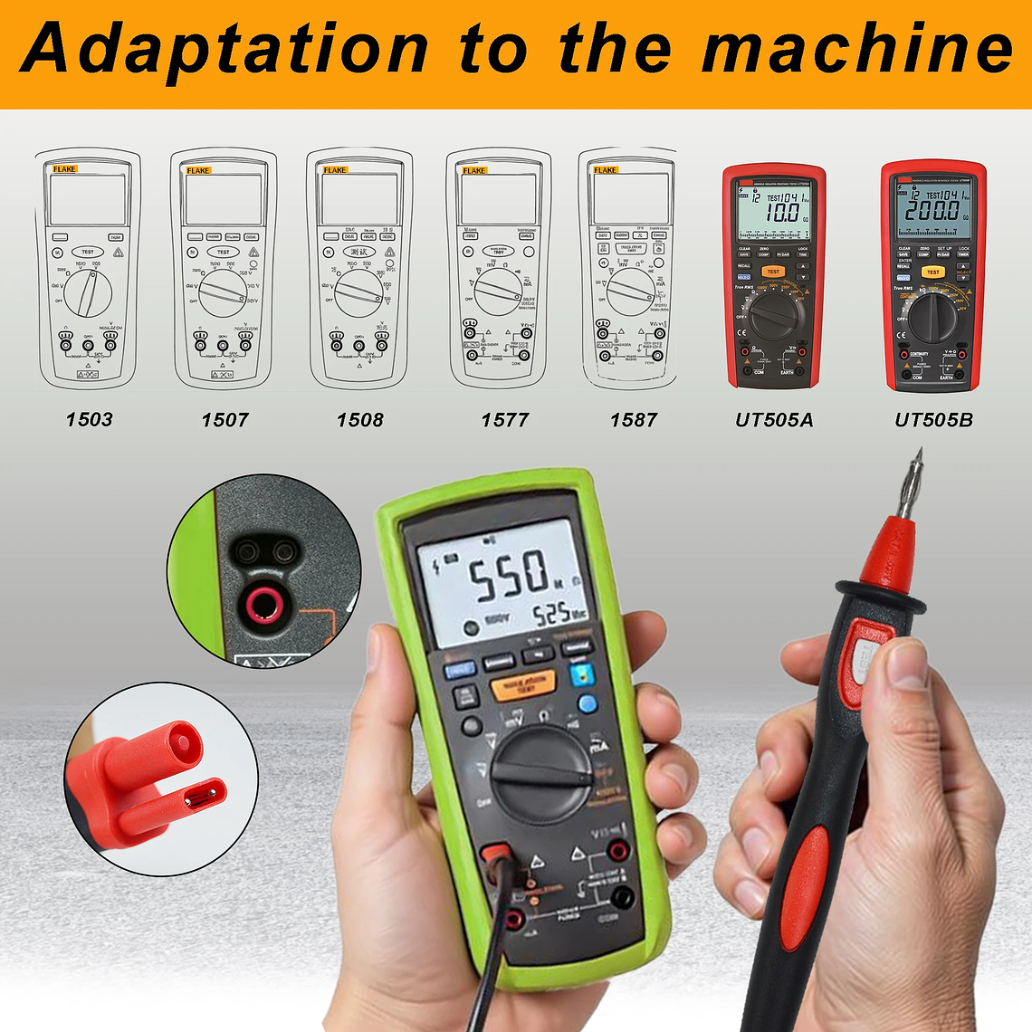 ZIBOO TP165X PRO Sonda de Control remoto versión mejorada con botón de prueba, uso para probador de resistencia de aislamiento de Megohmmeter. 6