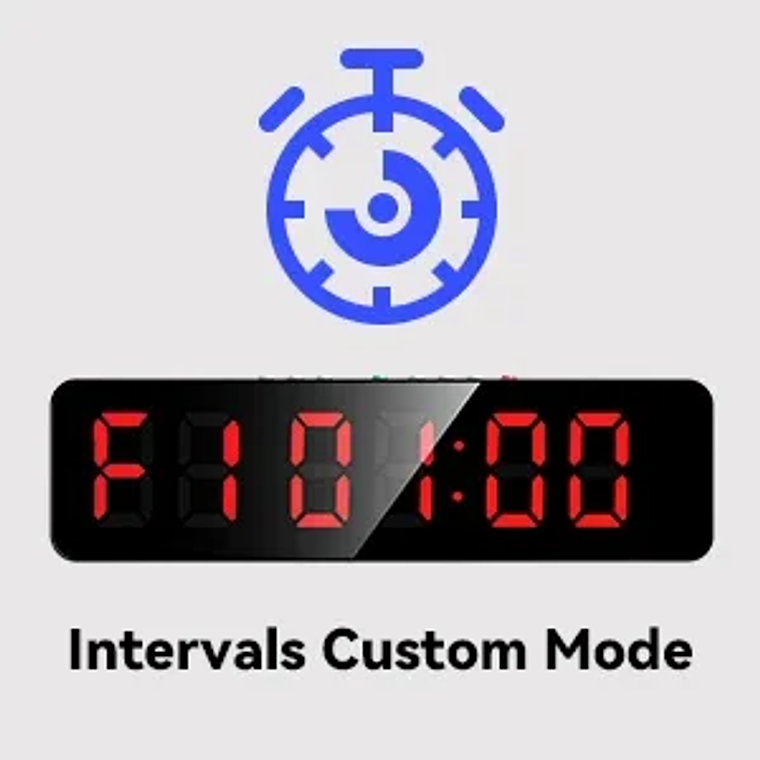 Temporizador remoto para gimnasio, temporizadores de tiempo de intervalo ultraligeros de 2 pulgadas con cuenta atrás LED/reloj de pared con batería, cronómetro de Fitness 13