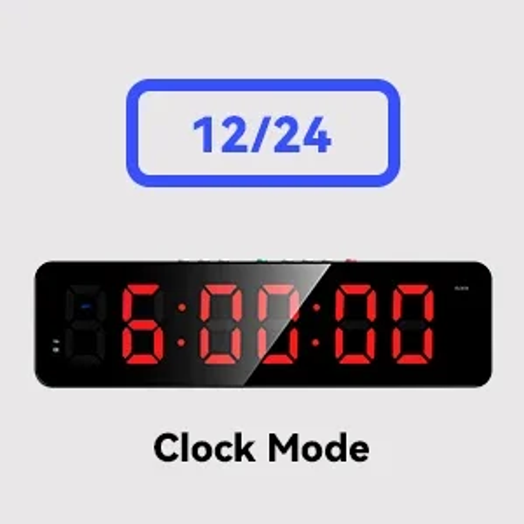 Temporizador remoto para gimnasio, temporizadores de tiempo de intervalo ultraligeros de 2 pulgadas con cuenta atrás LED/reloj de pared con batería, cronómetro de Fitness 14