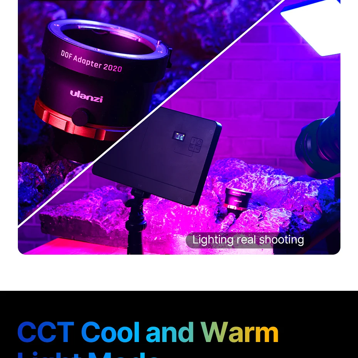 Ulanzi LT003 Luz de vídeo LED Panel de luz RGB 2500-9000K CRI 95+ 8000mAh Luz de relleno para transmisión de vídeo en vivo Tiktok Youtube 11