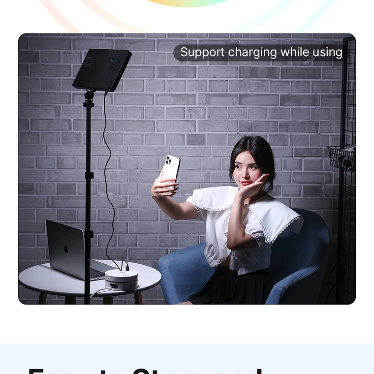 Ulanzi LT003 Luz de vídeo LED Panel de luz RGB 2500-9000K CRI 95+ 8000mAh Luz de relleno para transmisión de vídeo en vivo Tiktok Youtube 19