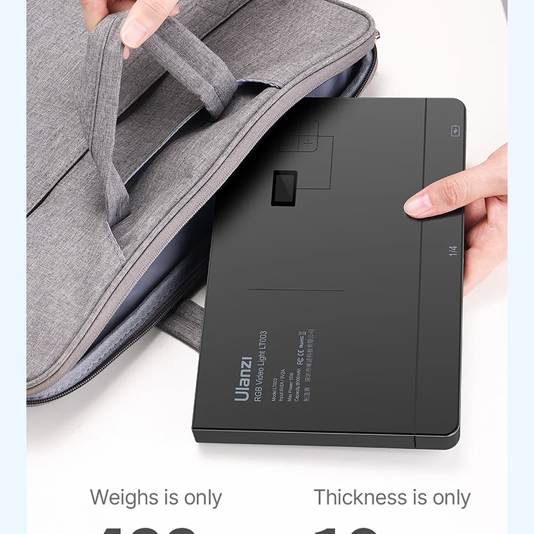 Ulanzi LT003 Luz de vídeo LED Panel de luz RGB 2500-9000K CRI 95+ 8000mAh Luz de relleno para transmisión de vídeo en vivo Tiktok Youtube 20