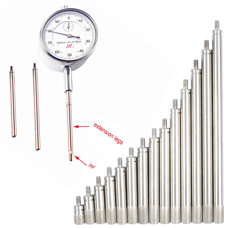 Indicador de patas de extensión de acero inoxidable, varillas de vástago de extensión, indicadores de dial, sonda, biela HSS M2.5 * 10mm-100 1