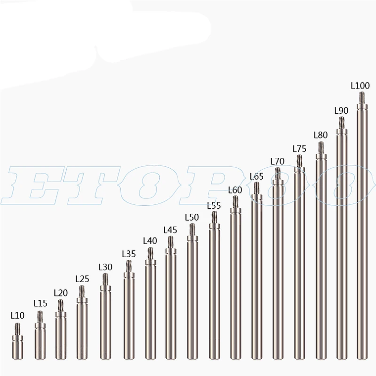 Indicador de patas de extensión de acero inoxidable, varillas de vástago de extensión, indicadores de dial, sonda, biela HSS M2.5 * 10mm-100 4