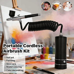 Kit de pintura para decoración de uñas con aerógrafo, Mini aerógrafo con compresor para pintura de pasteles y uñas, pistola pulverizadora manual portátil, aerógrafo para uñas