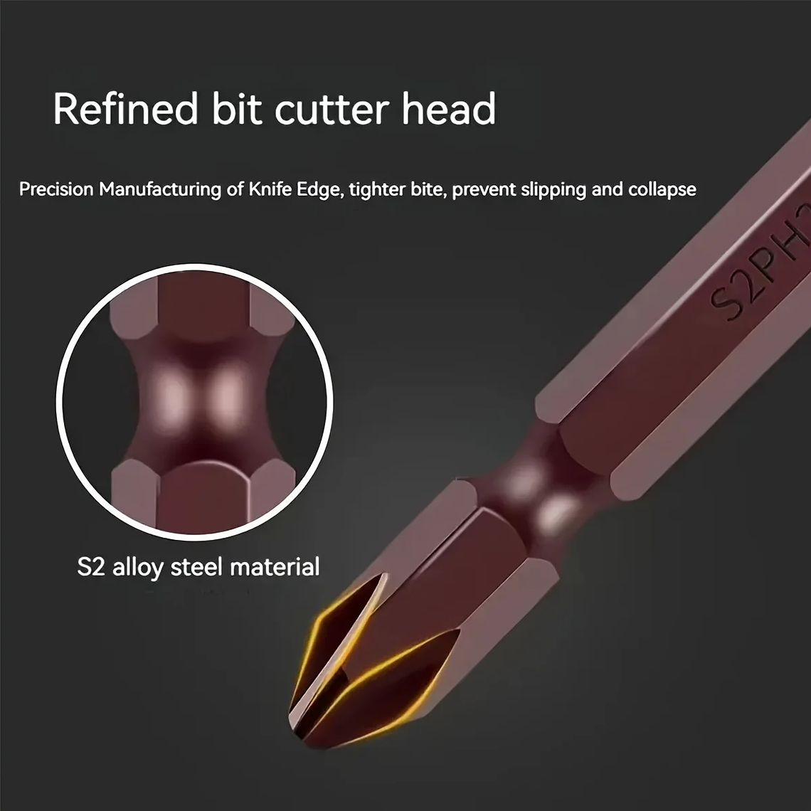 10 Uds. Destornillador Phillips magnético de doble cabeza de 6 pulgadas/150mm herramienta eléctrica de mano de acero S2 para instalación de tornillos 2