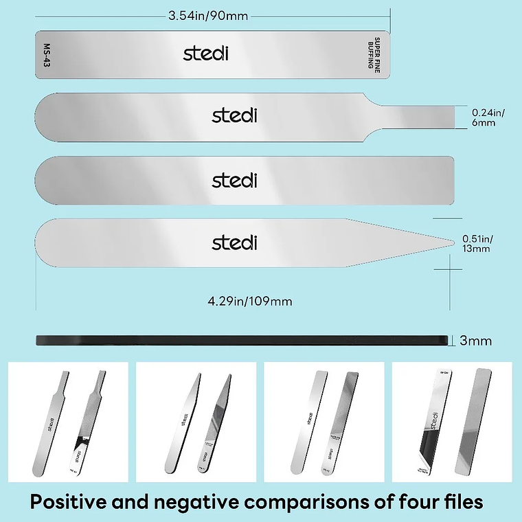 Stedi MS40-45 Lima de pulido ultrafina, lima de vidrio, modelo de plástico, herramientas de molienda para montaje, herramientas de construcción de modelos, Hobby DIY 5