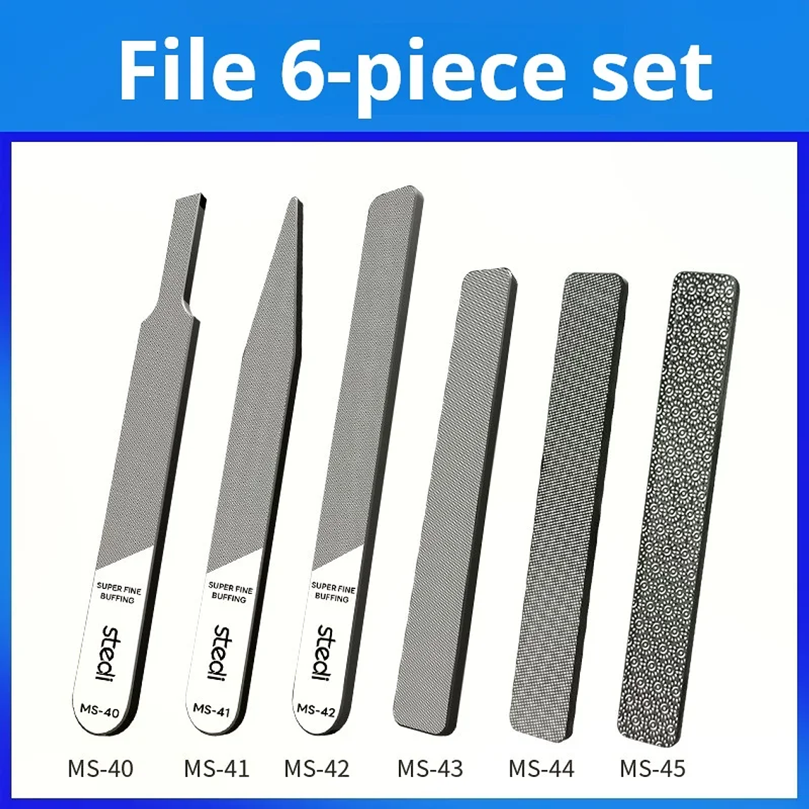Stedi MS40-45 Lima de pulido ultrafina, lima de vidrio, modelo de plástico, herramientas de molienda para montaje, herramientas de construcción de modelos, Hobby DIY 8