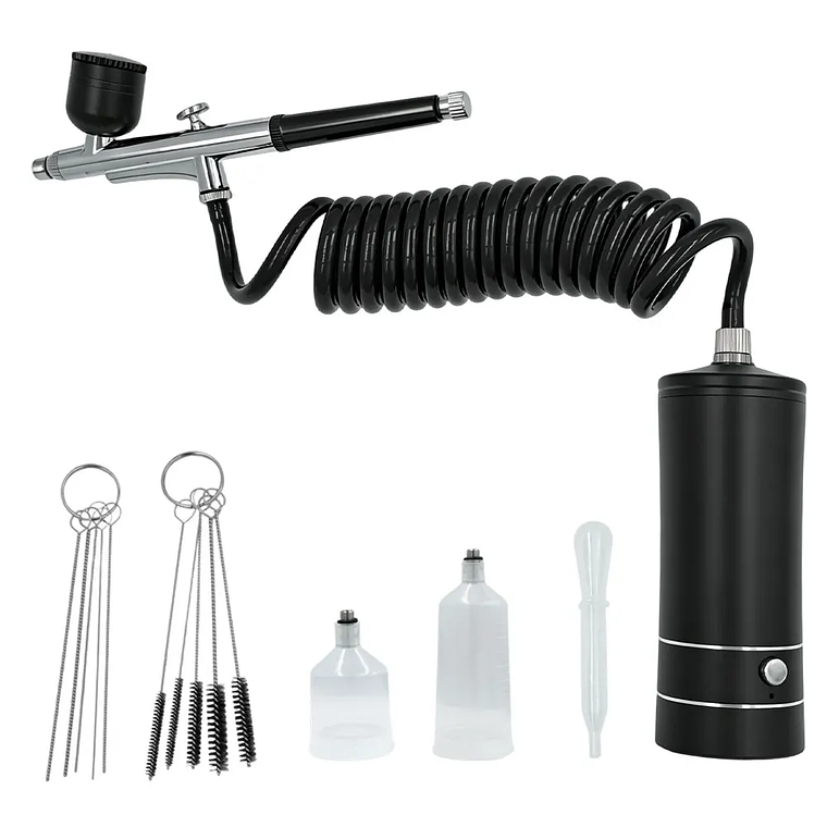 Kit de pintura para decoración de uñas con aerógrafo, Mini aerógrafo con compresor para pintura de pasteles y uñas, pistola pulverizadora manual portátil, aerógrafo para uñas 9