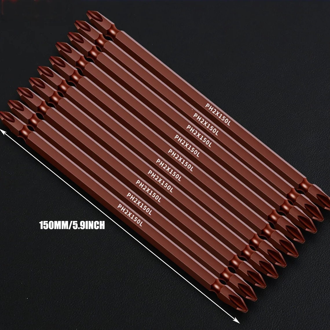 10 Uds. Destornillador Phillips magnético de doble cabeza de 6 pulgadas/150mm herramienta eléctrica de mano de acero S2 para instalación de tornillos 7
