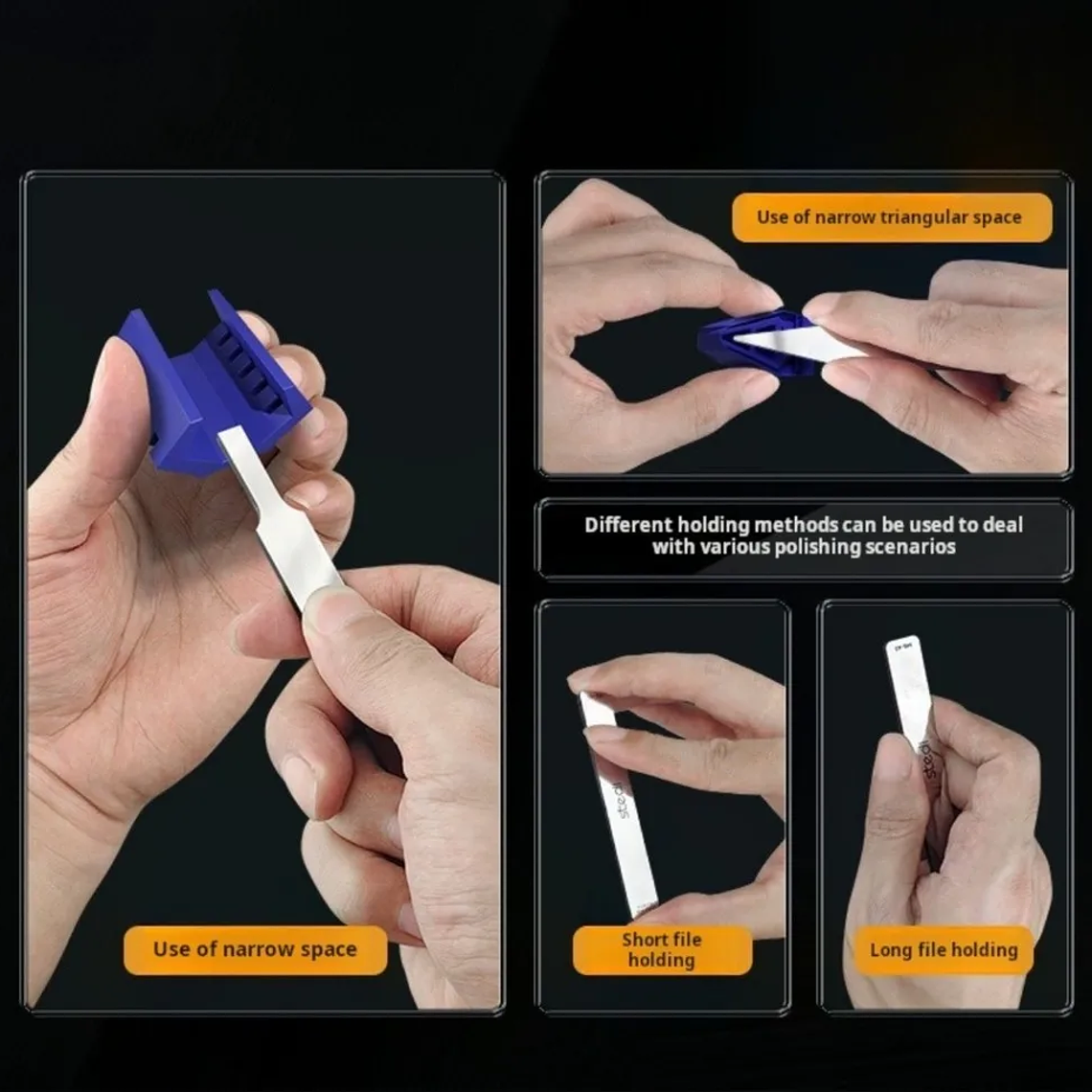 Stedi MS40-45 Lima de pulido ultrafina, lima de vidrio, modelo de plástico, herramientas de molienda para montaje, herramientas de construcción de modelos, Hobby DIY 12