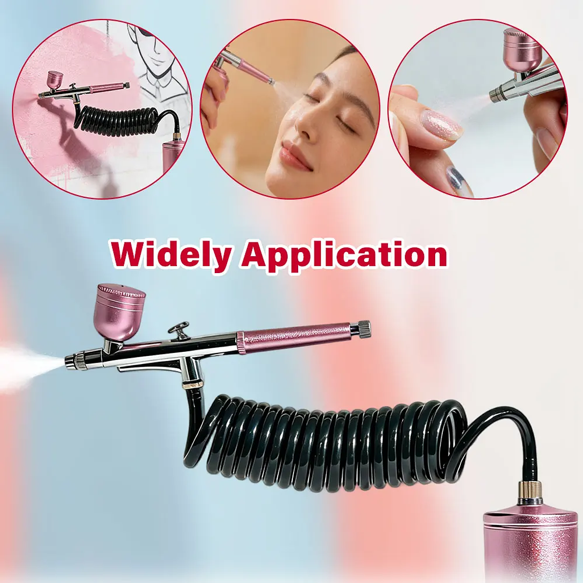 Kit de pintura para decoración de uñas con aerógrafo, Mini aerógrafo con compresor para pintura de pasteles y uñas, pistola pulverizadora manual portátil, aerógrafo para uñas 15