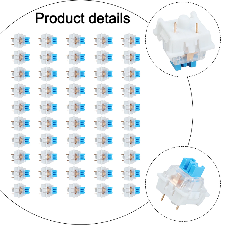 50 interruptores táctiles de 3 pines para teclado, accesorios de repuesto para teclado 9