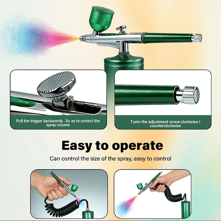 Kit de pintura para decoración de uñas con aerógrafo, Mini aerógrafo con compresor para pintura de pasteles y uñas, pistola pulverizadora manual portátil, aerógrafo para uñas 21