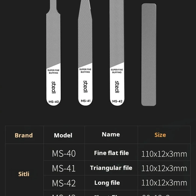 Stedi MS40-45 Lima de pulido ultrafina, lima de vidrio, modelo de plástico, herramientas de molienda para montaje, herramientas de construcción de modelos, Hobby DIY 18