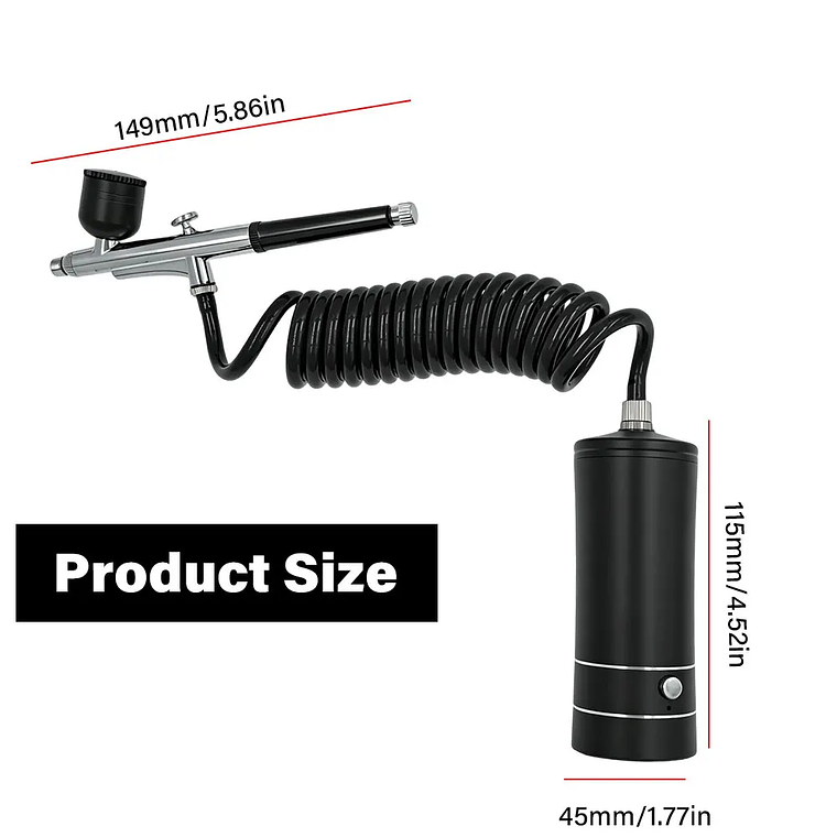 Kit de pintura para decoración de uñas con aerógrafo, Mini aerógrafo con compresor para pintura de pasteles y uñas, pistola pulverizadora manual portátil, aerógrafo para uñas 26