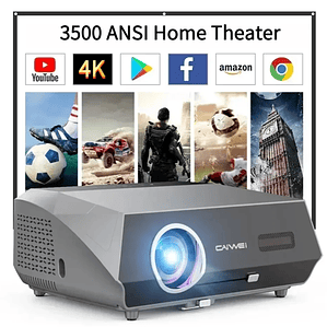 Proyector de películas 4K con enfoque automático, 3500 ANSI, wifi 2.4+5G, bluetooth, 1080P Full HD HDR, Android TV, proyector de video para uso diurno, cine en casa