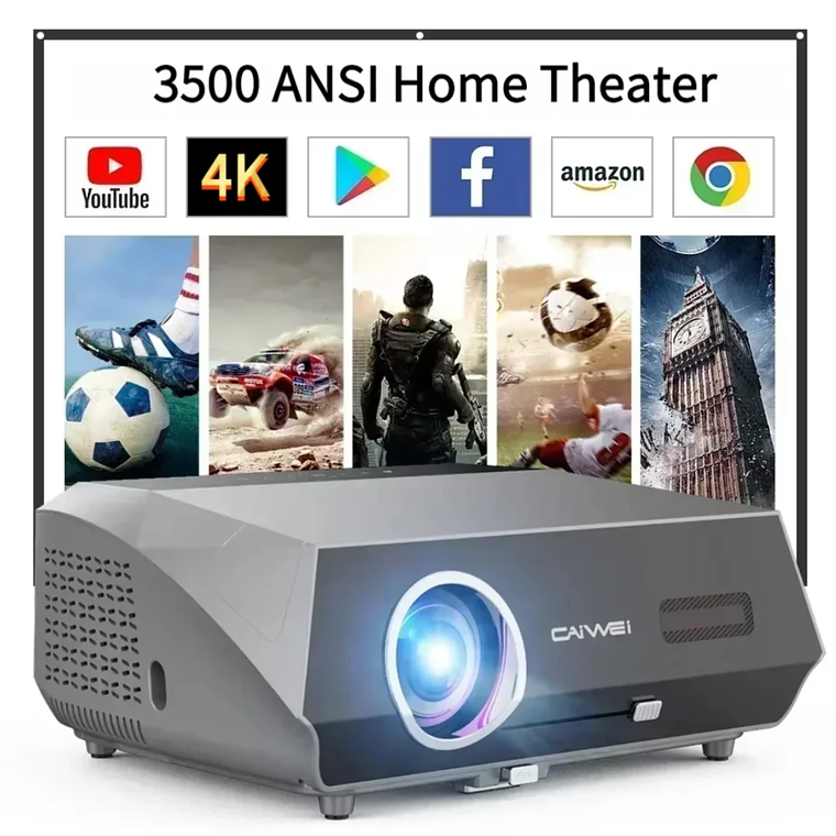 Proyector de películas 4K con enfoque automático, 3500 ANSI, wifi 2.4+5G, bluetooth, 1080P Full HD HDR, Android TV, proyector de video para uso diurno, cine en casa 1