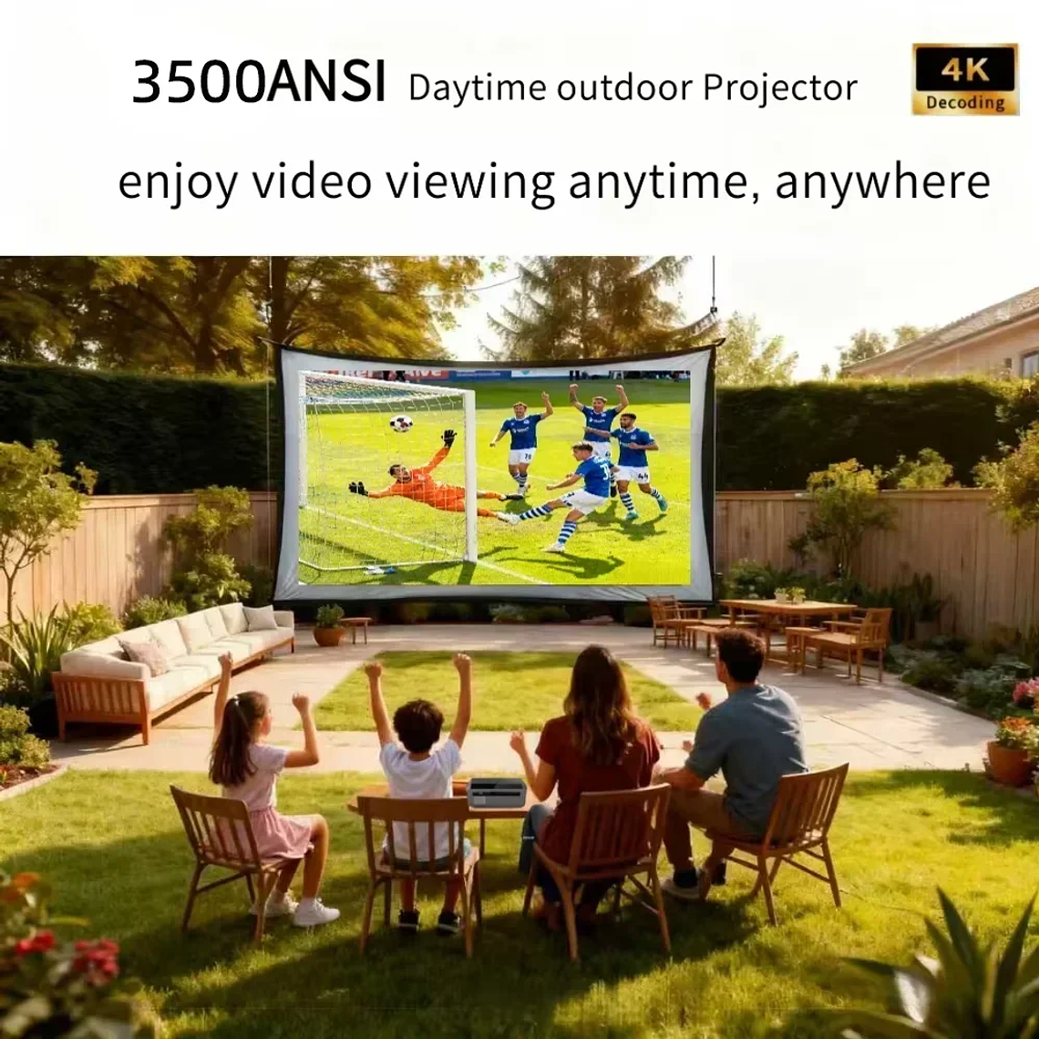 Proyector de películas 4K con enfoque automático, 3500 ANSI, wifi 2.4+5G, bluetooth, 1080P Full HD HDR, Android TV, proyector de video para uso diurno, cine en casa 2