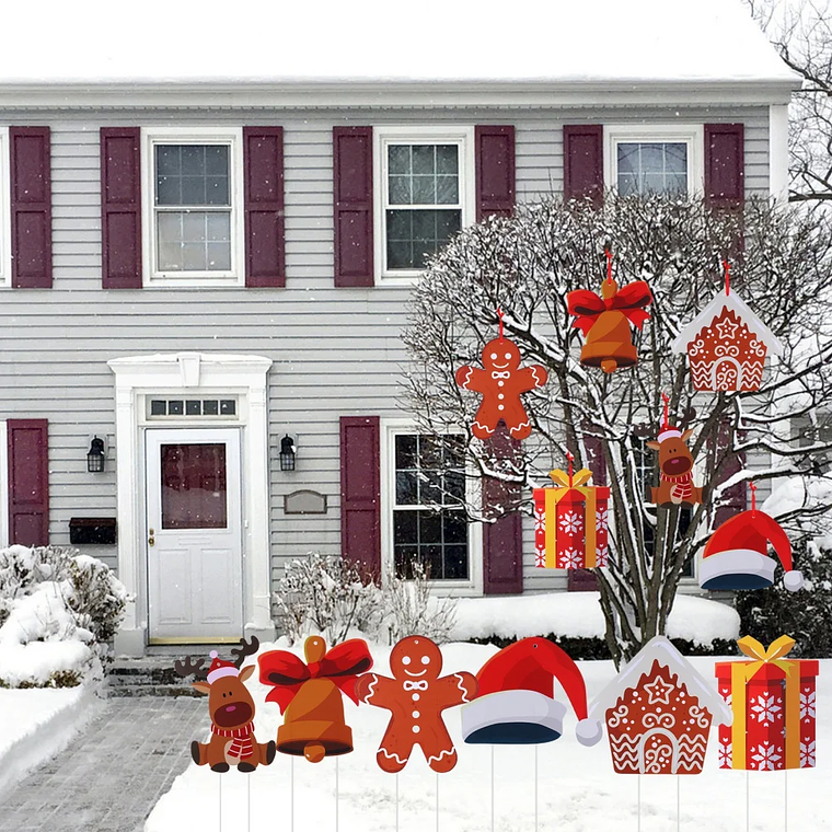 Decoración navideña de madera, piruleta de caramelo de madera de menta pimienta colorida, colgante para árbol de Navidad 1