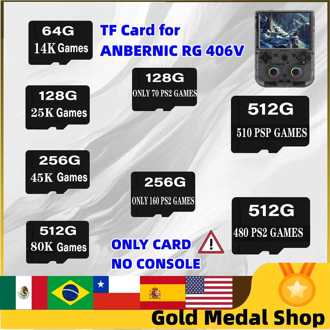 TARJETA TF PARA ANBERNIC RG 406V Consola de juegos portátil RG406V 4 