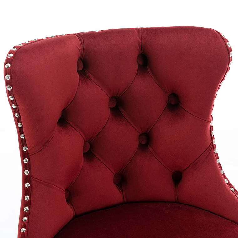 Taburetes giratorios de terciopelo con base cromada, Taburetes de Bar con respaldo, cómodos y acolchados para el hogar, altura de asiento ajustable de 25 a 33 pulgadas 3