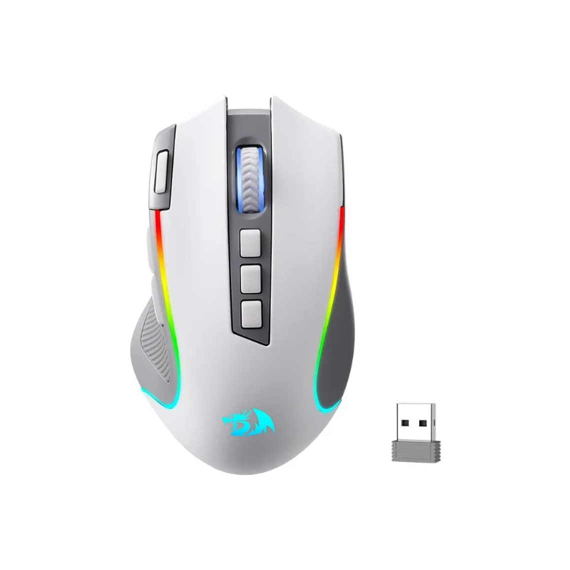 Redragon M612 PRO RGB BT 2.4G Gaming Gamer Mouse, Óptico Inalámbrico 8000 DPI 9 Botones Programables 7 Modos Retroiluminados, B 1