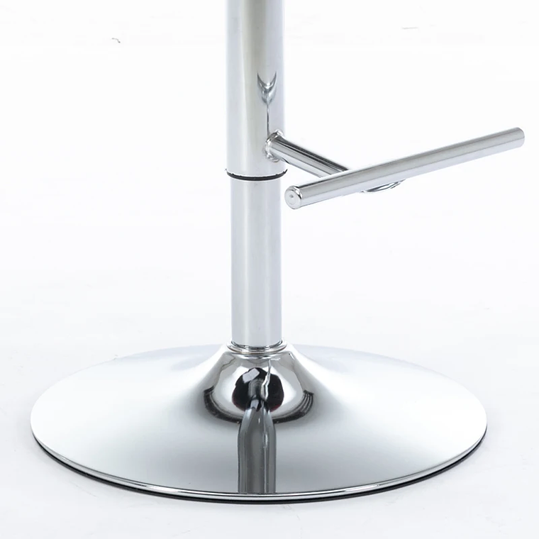Taburetes giratorios de terciopelo con base cromada, Taburetes de Bar con respaldo, cómodos y acolchados para el hogar, altura de asiento ajustable de 25 a 33 pulgadas 4