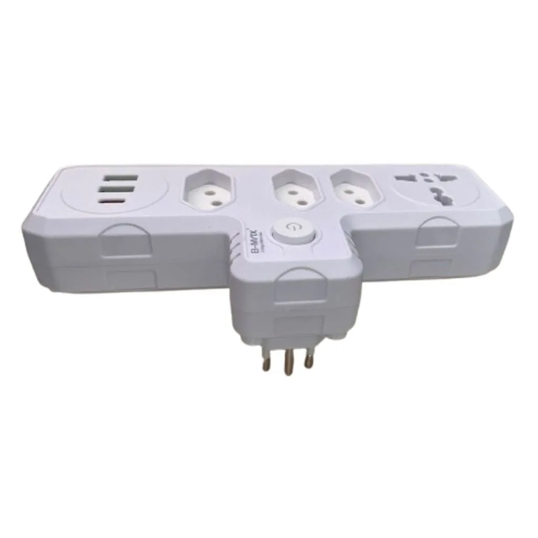 Extensión de 3 tomas, 2 USB, 1C, 1, Universal, Bivolt, 110V/220V, Sem Fio, diseño Compacto, Resistente, Ideal para Casa y Escritorio 6