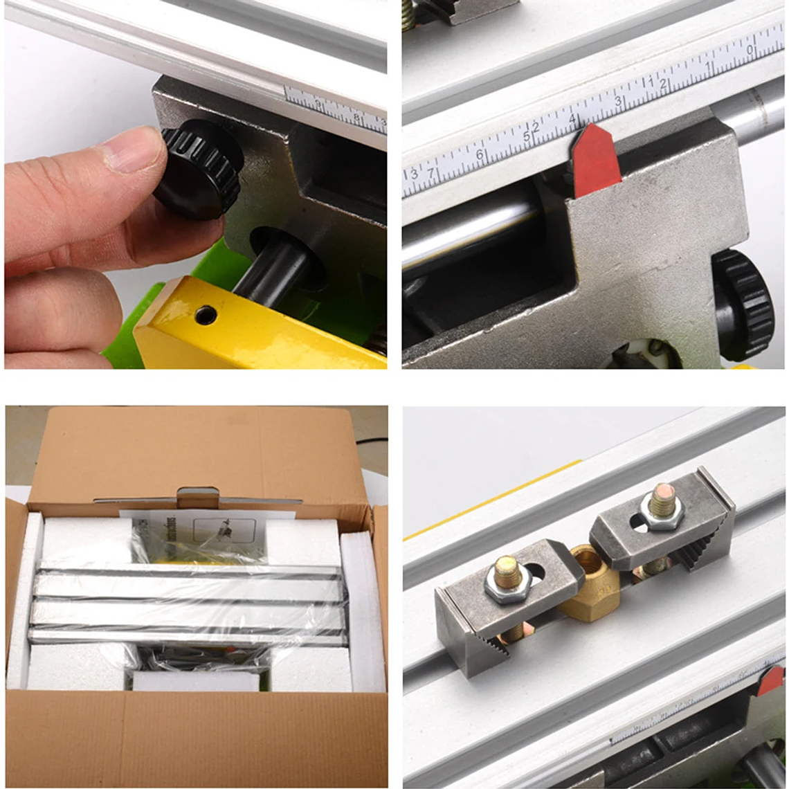 Allsome Mesa Transversal de Precisión, Tabla Cruzada con Abrazaderas Banco de Tornillo en Cruz de Trabajo mesa de coordenadas para Taladros, Fresadoras, CNC, etc. Superficie de Trabajo BG-6350 5