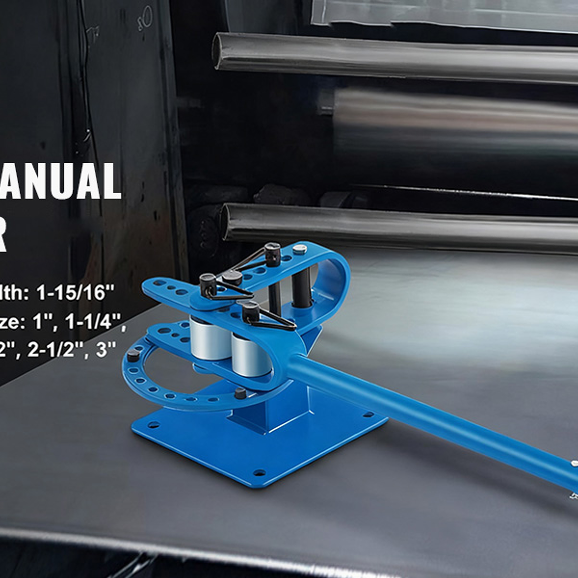 SucceBuy dobladora de tubos YP-9 banco Manual Kit de doblado de tubos de acero con 7Dies 1-3 pulgadas multifunción herramienta compacta para doblar frenos de barra plana 7