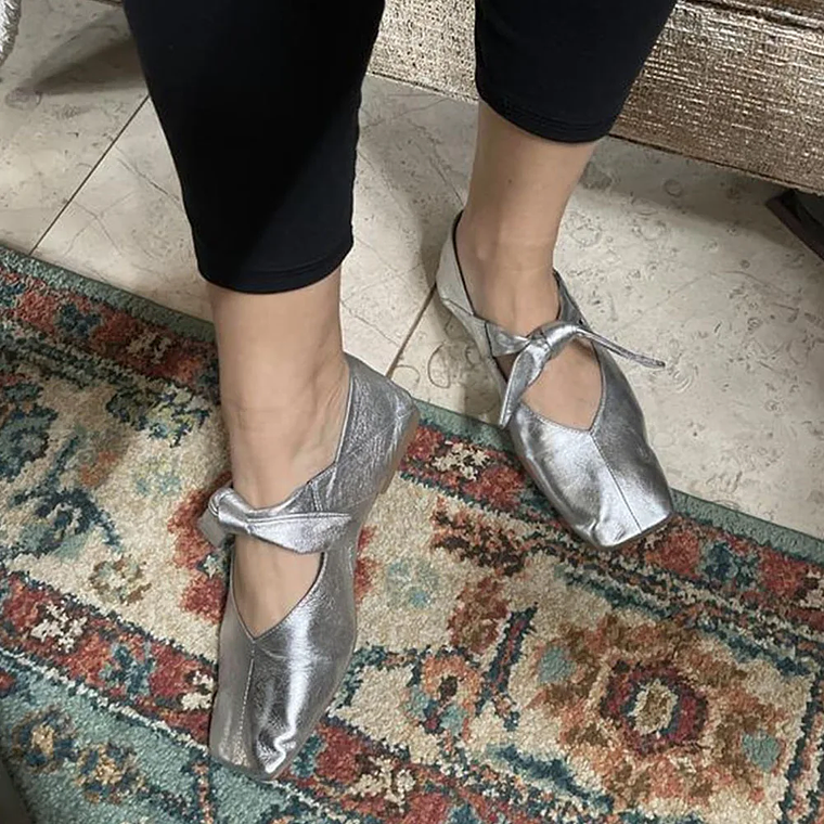 DoraTasia-zapatos de Ballet con punta cuadrada para mujer, calzado con lazo plano, Mary Jane, para verano 5