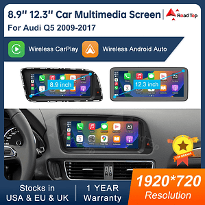 Pantalla táctil Multimedia de 8,9 pulgadas y 12,3 pulgadas para Audi Q5 2009-2017 Airplay Miracast función inalámbrica Carplay Android Auto
