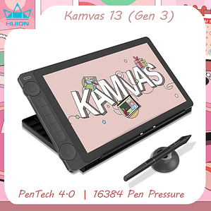 Huion Tablet Kamvas 13 (Gen 3) Tabletas gráficas Monitor 16K niveles de presión Pantalla de 13,3 pulgadas Pantalla de dibujo PenTech 4.0 Stylus