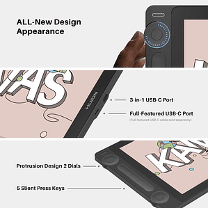 Huion Tablet Kamvas 13 (Gen 3) Tabletas gráficas Monitor 16K niveles de presión Pantalla de 13,3 pulgadas Pantalla de dibujo PenTech 4.0 Stylus