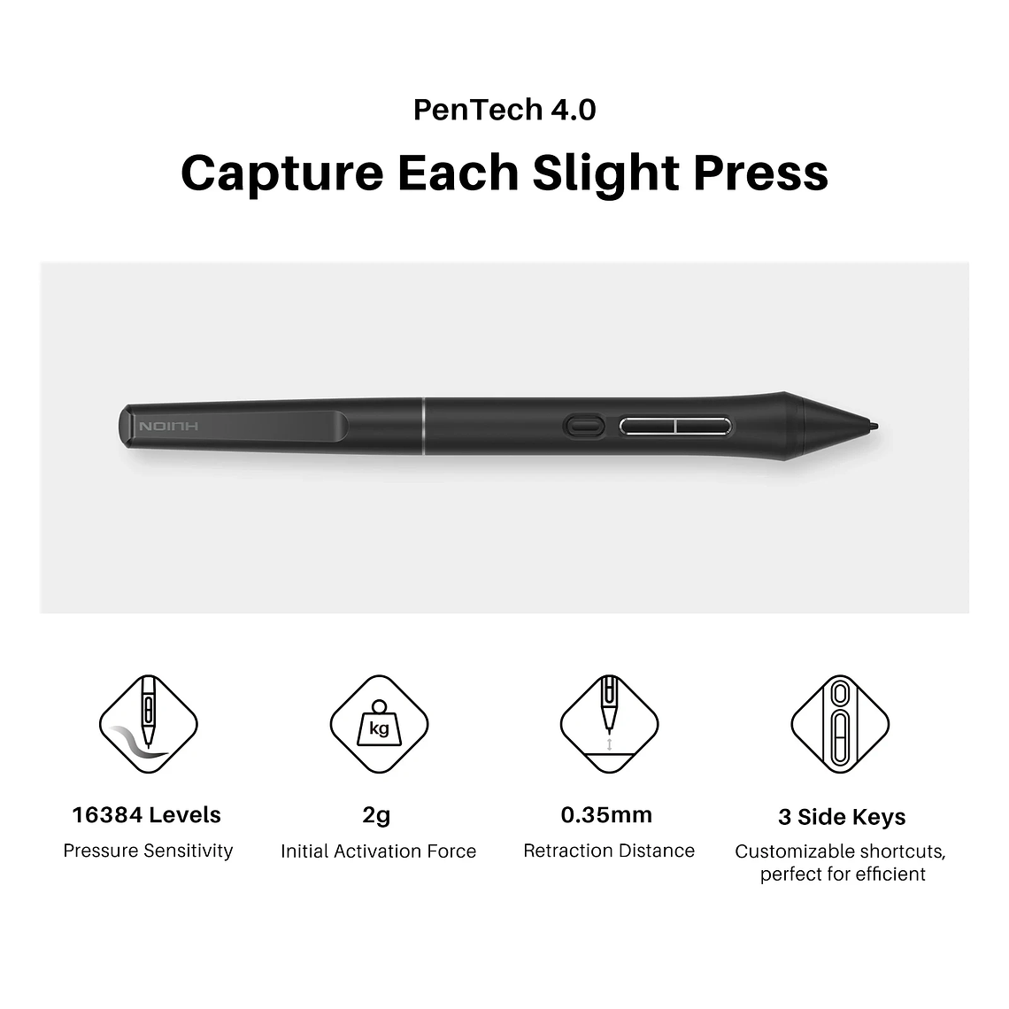 Huion Tablet Kamvas 13 (Gen 3) Tabletas gráficas Monitor 16K niveles de presión Pantalla de 13,3 pulgadas Pantalla de dibujo PenTech 4.0 Stylus 3