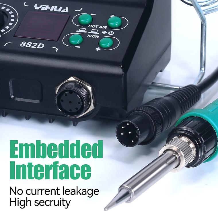 YIHUA 750W 2-in-1 Soldering Station Hot Air Rework Station Adjustable Temp ESD 6