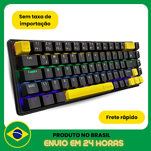 Teclado Mecânico Gamer 60% Computador Rgb Hot Swap Usb Pc