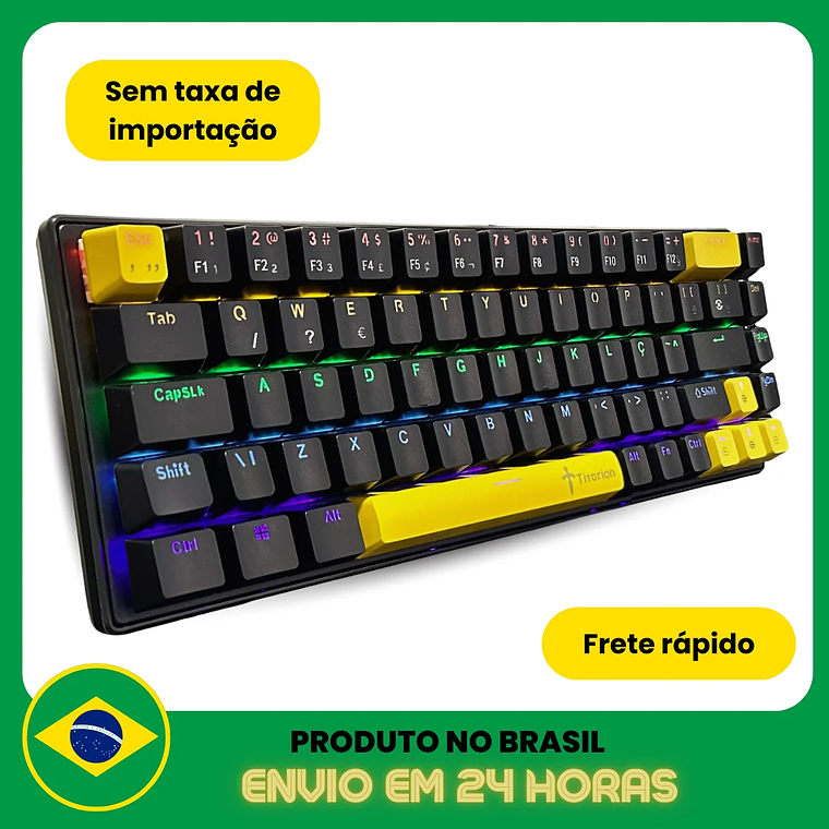 Teclado Mecânico Gamer 60% Computador Rgb Hot Swap Usb Pc 1