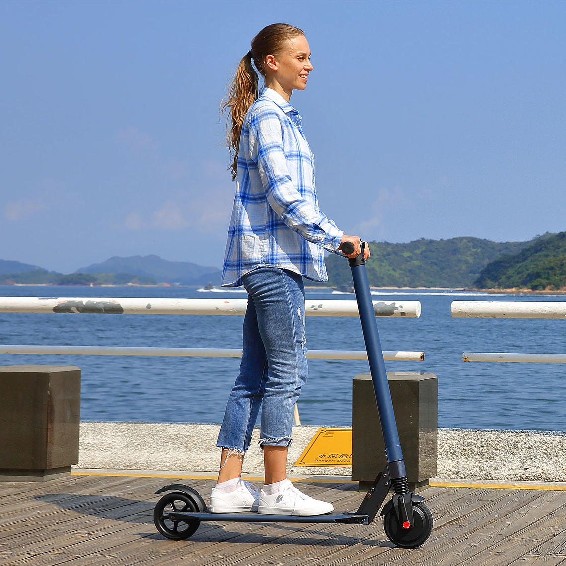 Patinete eléctrico para adultos, patinete eléctrico plegable con Control de crucero, sistema de frenado doble, absorción de impacto 2