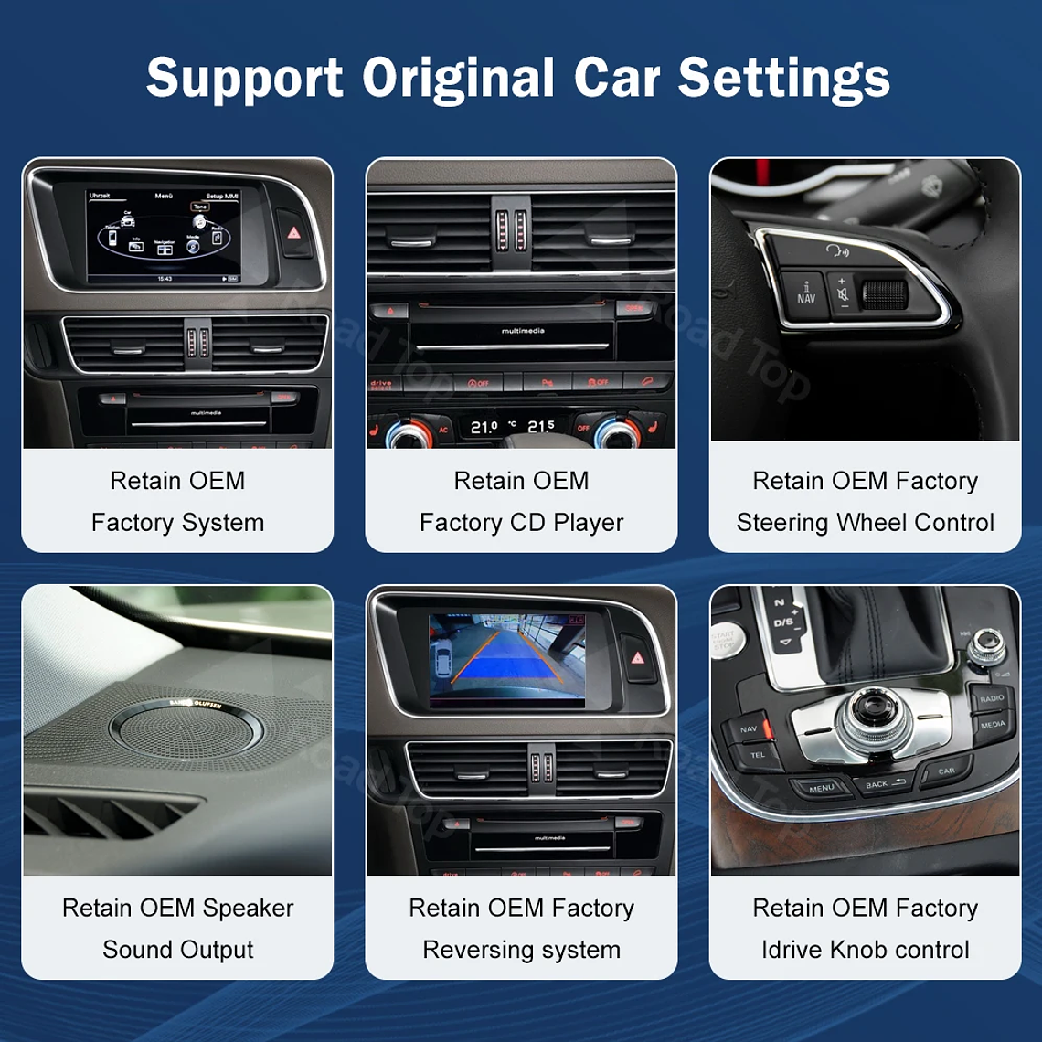 Pantalla táctil Multimedia de 8,9 pulgadas y 12,3 pulgadas para Audi Q5 2009-2017 Airplay Miracast función inalámbrica Carplay Android Auto 5