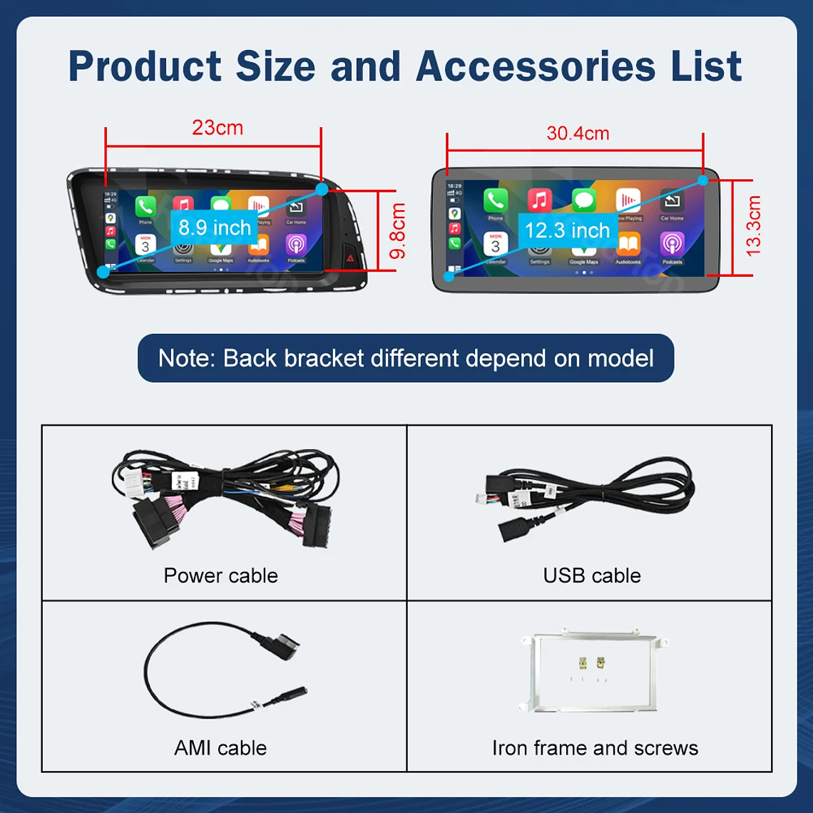 Pantalla táctil Multimedia de 8,9 pulgadas y 12,3 pulgadas para Audi Q5 2009-2017 Airplay Miracast función inalámbrica Carplay Android Auto 6