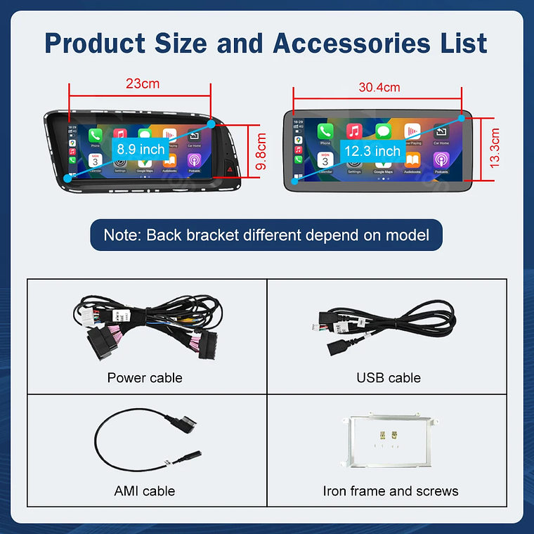 Pantalla táctil Multimedia de 8,9 pulgadas y 12,3 pulgadas para Audi Q5 2009-2017 Airplay Miracast función inalámbrica Carplay Android Auto 6