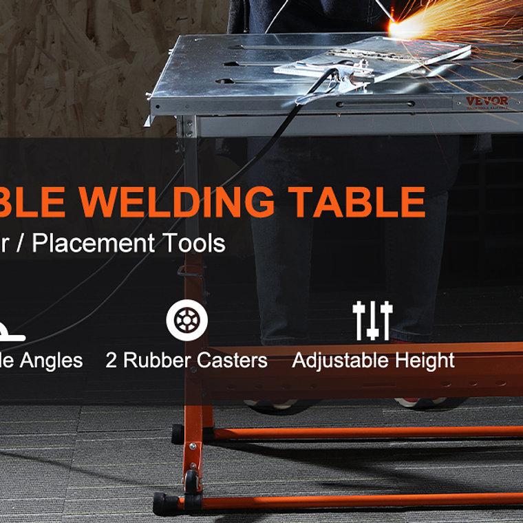 SucceBuy-mesa de soldadura plegable de 18/20/24 pulgadas, herramienta de soldadura auxiliar de mesa de acero, banco de trabajo portátil de altura Flexible para el trabajo 11