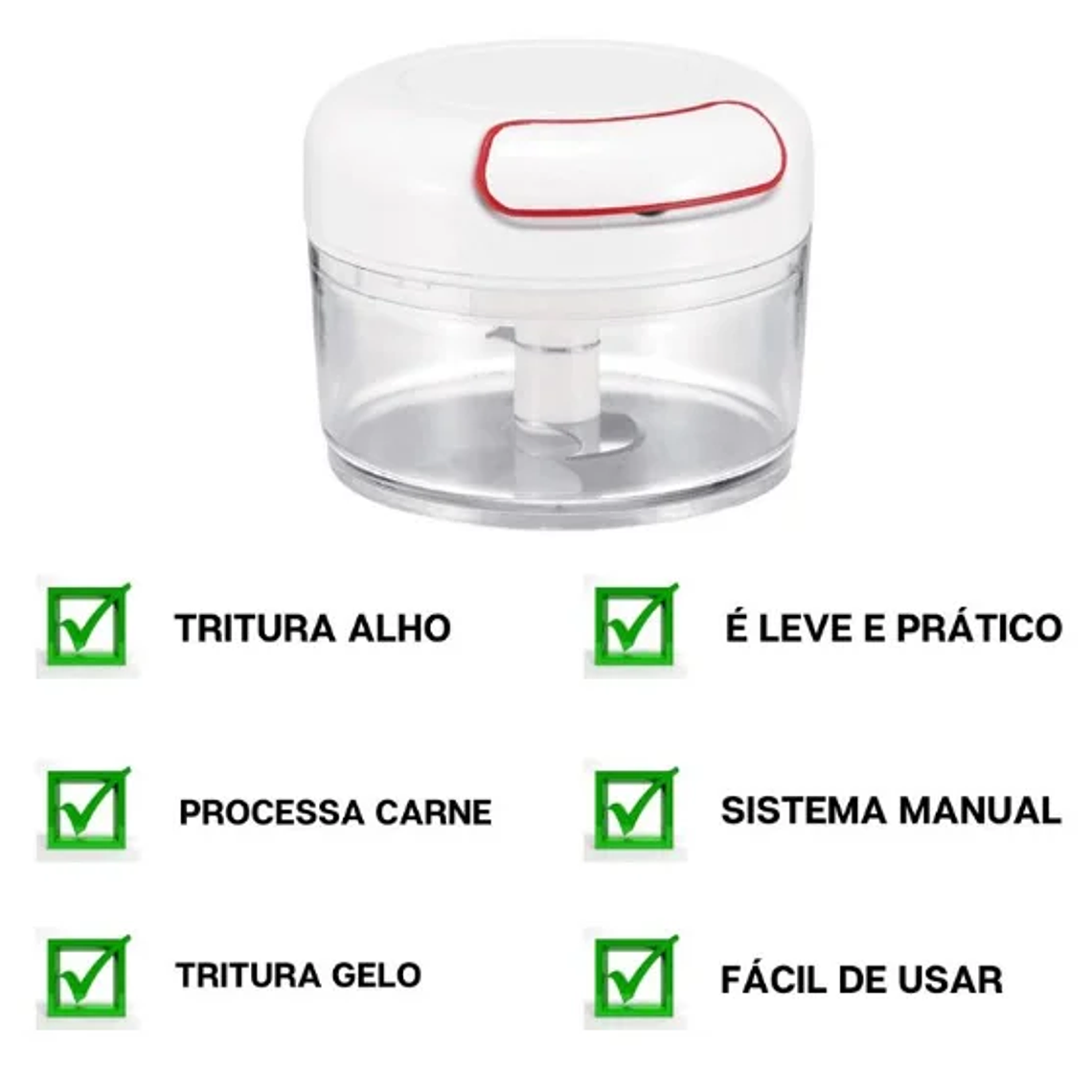 Mini procesador de alimentos trituradora de ajo manual 250 ml - Neverdie 2