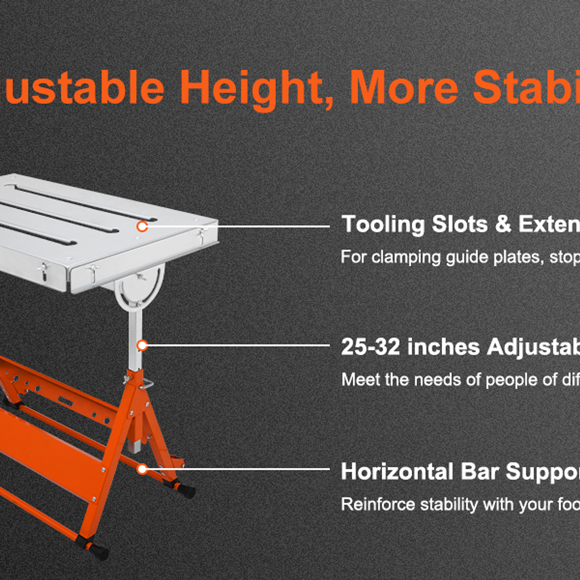 SucceBuy-mesa de soldadura plegable de 18/20/24 pulgadas, herramienta de soldadura auxiliar de mesa de acero, banco de trabajo portátil de altura Flexible para el trabajo 12