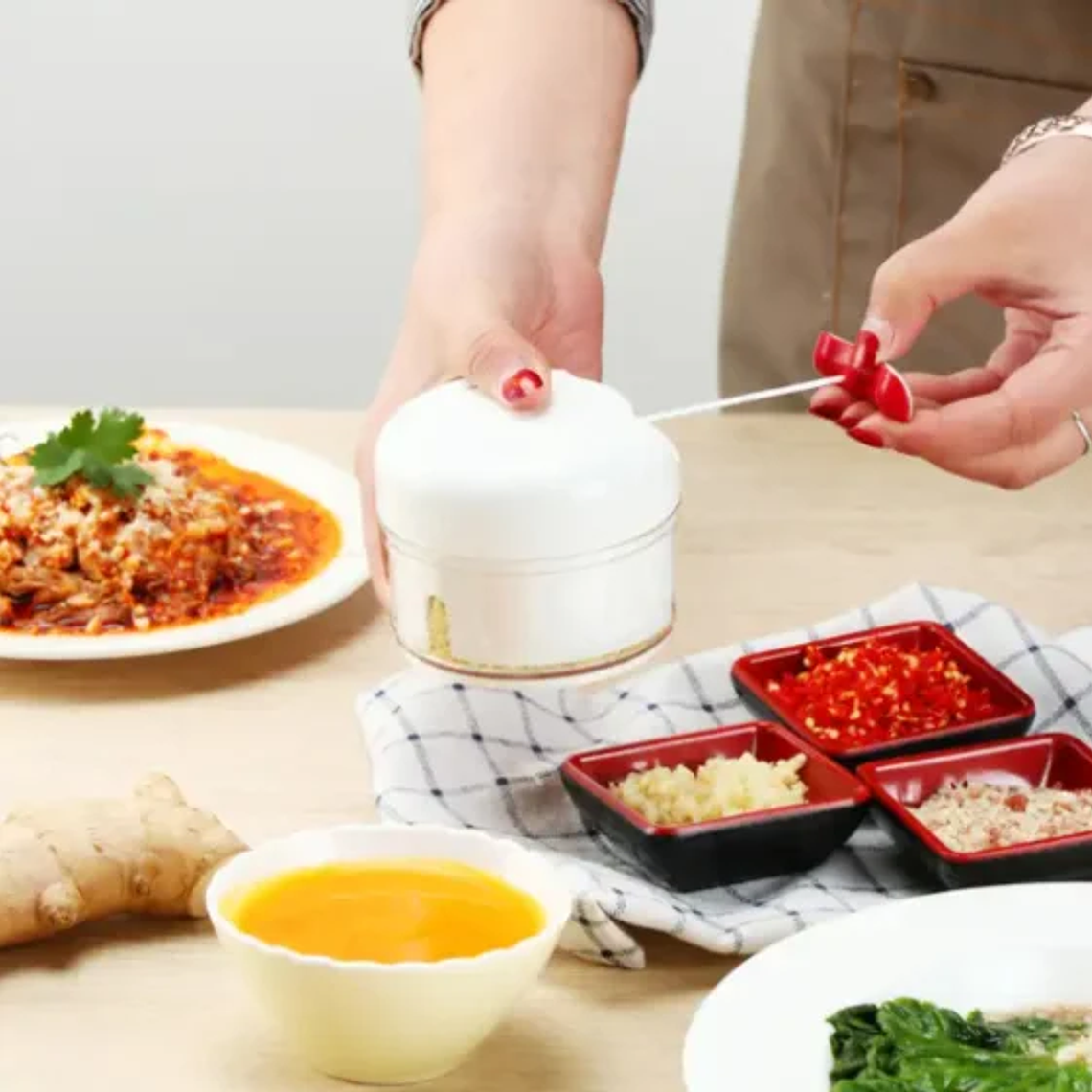 Mini procesador de alimentos trituradora de ajo manual 250 ml - Neverdie 3