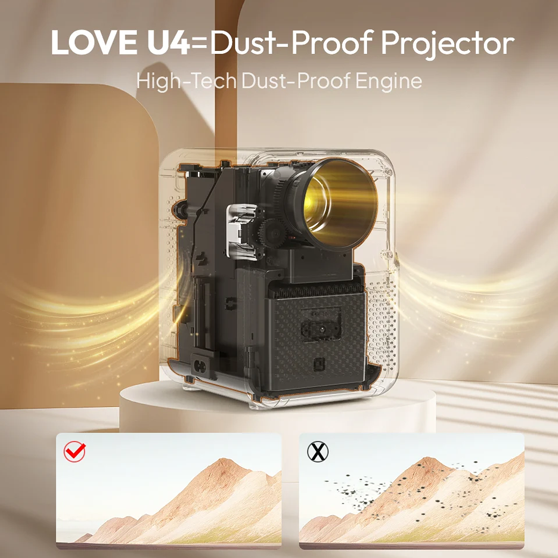 BYINTEK Full HD Mini proyector LOVE U4 1080P 4K Video 5G WIFI Android enfoque automático proyectores inteligentes portátiles cine en casa 9