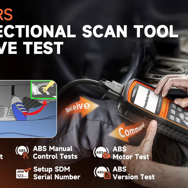 FOXWELL-escáner automotriz NT630 Plus OBD2, lector de código de reinicio de aceite, ABS, sangrado, SRS, SAS, bidireccional, herramienta de diagnóstico de coche 9